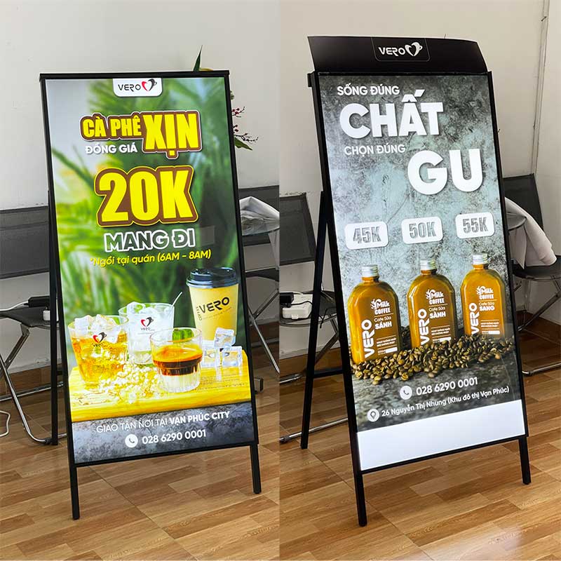hộp đèn chân đứng chữ A